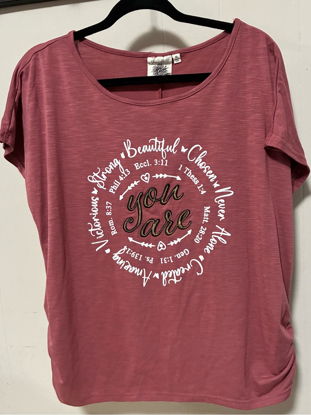 You Are Scoop Neck Graphic Tee - Rose -
